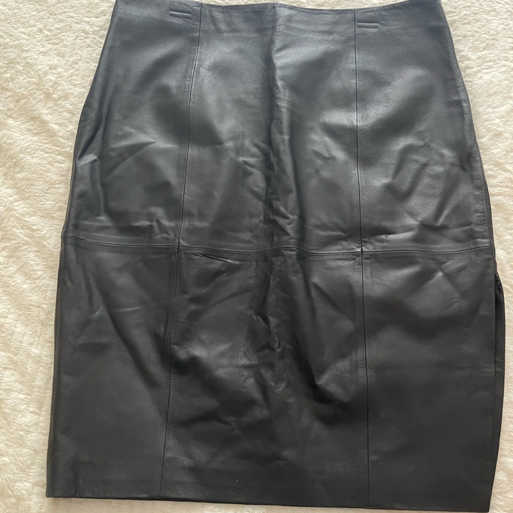 ASOS Faux Leather Pencil Skirt with Side Slit (14)